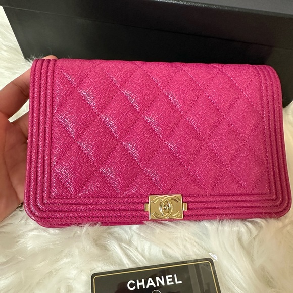 💎✨Authentic✨💎 Chanel  Leboy Wallet on Chain pink caviar leather with  🧿SoLD - Picture 15 of 16